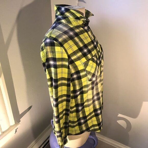 True Religion M Flannel Buttonup. Yellow/black/white plaid. Clueless Vibe!!!vmas - Picture 1 of 10